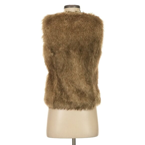 Vintage Y2K Juicy Couture Tan Faux Fur Tie Waist Sleeveless Vest - Picture 5 of 10